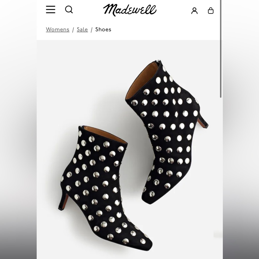 Madewell The Dimes Stiletto-Heel Studded Ankle Boots
